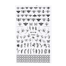 将图片加载到图库查看器,Black White 3D Nail Stickers Metal Gold Silver Geometric Tassel Strip Line Adhesive Transfer Decals Nail Art Design Gold Silver Metal Nail Sticker Metallic Curve Strip Line Nail Decal Self-Adhesive 3D Wave Design Nail Tips Decorations Manicure for Women