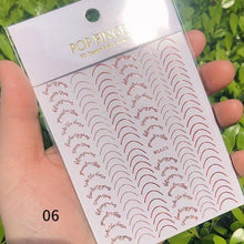 将图片加载到图库查看器,Black White 3D Nail Stickers Metal Gold Silver Geometric Tassel Strip Line Adhesive Transfer Decals Nail Art Design Gold Silver Metal Nail Sticker Metallic Curve Strip Line Nail Decal Self-Adhesive 3D Wave Design Nail Tips Decorations Manicure for Women