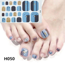 Load image into Gallery viewer, Toe Nail Sticker Wraps Adhesive Decals Toenail Polish Strips DIY Pedicure Foot Decals Manicure Strips Decals Full Wraps Women Glitter Toenail Nail Polish Strips Decals Full Wraps Self Adhesive Toe Nail Tip Full Toe Nail Wraps Feet Decorations