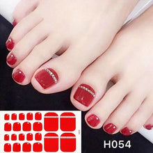 Load image into Gallery viewer, Toe Nail Sticker Wraps Adhesive Decals Toenail Polish Strips DIY Pedicure Foot Decals Manicure Strips Decals Full Wraps Women Glitter Toenail Nail Polish Strips Decals Full Wraps Self Adhesive Toe Nail Tip Full Toe Nail Wraps Feet Decorations