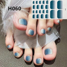 Load image into Gallery viewer, Toe Nail Sticker Wraps Adhesive Decals Toenail Polish Strips DIY Pedicure Foot Decals Manicure Strips Decals Full Wraps Women Glitter Toenail Nail Polish Strips Decals Full Wraps Self Adhesive Toe Nail Tip Full Toe Nail Wraps Feet Decorations