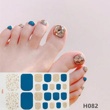 Load image into Gallery viewer, Toe Nail Sticker Wraps Adhesive Decals Toenail Polish Strips DIY Pedicure Foot Decals Manicure Strips Decals Full Wraps Women Glitter Toenail Nail Polish Strips Decals Full Wraps Self Adhesive Toe Nail Tip Full Toe Nail Wraps Feet Decorations