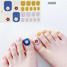 Load image into Gallery viewer, Toe Nail Sticker Wraps Adhesive Decals Toenail Polish Strips DIY Pedicure Foot Decals Manicure Strips Decals Full Wraps Women Glitter Toenail Nail Polish Strips Decals Full Wraps Self Adhesive Toe Nail Tip Full Toe Nail Wraps Feet Decorations