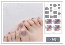 Load image into Gallery viewer, Toe Nail Sticker Wraps Adhesive Decals Toenail Polish Strips DIY Pedicure Foot Decals Manicure Strips Decals Full Wraps Women Glitter Toenail Nail Polish Strips Decals Full Wraps Self Adhesive Toe Nail Tip Full Toe Nail Wraps Feet Decorations
