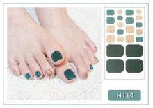Load image into Gallery viewer, Toe Nail Sticker Wraps Adhesive Decals Toenail Polish Strips DIY Pedicure Foot Decals Manicure Strips Decals Full Wraps Women Glitter Toenail Nail Polish Strips Decals Full Wraps Self Adhesive Toe Nail Tip Full Toe Nail Wraps Feet Decorations