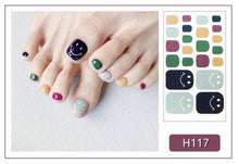 Load image into Gallery viewer, Toe Nail Sticker Wraps Adhesive Decals Toenail Polish Strips DIY Pedicure Foot Decals Manicure Strips Decals Full Wraps Women Glitter Toenail Nail Polish Strips Decals Full Wraps Self Adhesive Toe Nail Tip Full Toe Nail Wraps Feet Decorations