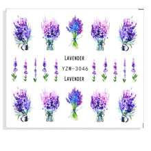 Load image into Gallery viewer, Autumn Simple Green Pink Pattern Water Nail Decal Sticker Flower Leaf Tree Winter Slider For Nail Art Manicuring Decoration Decals for Nail Art Decoration Including Hearts Stars Letters Bowknot Leaves Flowers Plants Fruits Butterflies