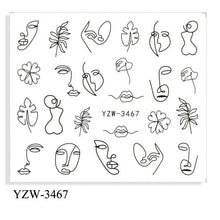 Load image into Gallery viewer, Autumn Simple Green Pink Pattern Water Nail Decal Sticker Flower Leaf Tree Winter Slider For Nail Art Manicuring Decoration Decals for Nail Art Decoration Including Hearts Stars Letters Bowknot Leaves Flowers Plants Fruits Butterflies