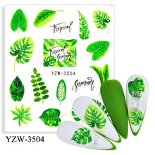 Load image into Gallery viewer, Avocado Fruit Transfer Nail Stickers Charms Winter Water Sticker For Nails Sliders Character Image Tattoo Decal Decoration Cute Summer Nail Art Stickers Summer Fruit Stickers on Nails Unicorn Banana Cherry Avocado Dog Strawberry Nail Art Decals