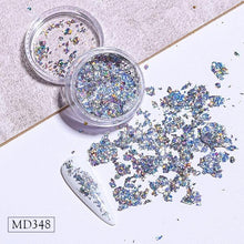 将图片加载到图库查看器,Gold Silver Irregular Aluminum Foil Paper Nail Art Sticker 3D Glitter Manicure UV Gel Polish Nail Decoration Tools Decoration Stickers Decoration New Gold Nail Transfer Foils for Nail Arts Nails Supply Holographic Effect Nail Art Foil Stickers