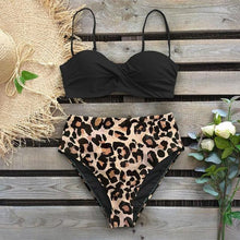 将图片加载到图库查看器,Bikini Female Swimsuit Women Swimwear Push Up Bikinis Set High Waist Swimming Suits Two Piece Set Women Swimsuit Solid Printed Bikini Push-Up Pad Swimwear Set Beachwear Ruffled Bathing Suit