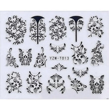Load image into Gallery viewer, Nail Stickers for Manicure Nail Sticker Sliders For Nails Decal Self-adhesive Nails Figures Transfer Black Accessories Sliders Manicure Decoration 3D Nail Supplies Holographic Decals Transfer Sliders Nail Design Manicures Nail Self-Adhesive Sticker