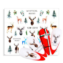 Load image into Gallery viewer, Sliders For Nails Winter Nail Stickers Elk Wolf Animal Sticker Figure Art Transfer Flowers Butterflies Watermark Water Slider Art Nail Stickers Sexy Girl Designs Comics Water Transfer Decals Manicure Lips Nail Art Decorations Slider Nail Art Stickers