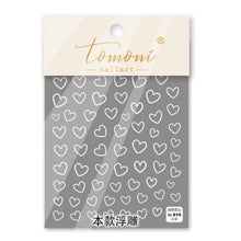 Load image into Gallery viewer, Bubble Cute Black Red Hearts Nail Stickers Nail Art Decorations Nail Decals Design Self-Adhesive 3D Wave Design Decoration for Women Girls Adhesive Striping Tape Nail Art Stickers