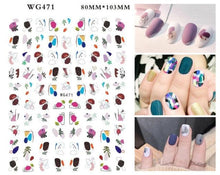Load image into Gallery viewer, Leaf With Lines Nails Sticker Designer Fruit Nail Art 3D Decals Acrylic Designs Self Adhesive Manicure Slider Stickers Glitter Decals Love Nail Sequins Laser Heart Nail Supplies Sparkle Nail Accessories Star Accessories Heart Nail Art