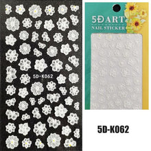 Load image into Gallery viewer, Winter Knit Sweater Cloth Pattern 5D Nails Decal Engraved Embossed Nail Art Adhesive Decals For new year Valentines Gift Palm Leaf Nail Self-Adhesive Decals Nail Stickers Water Transfer Fresh Nail Decals for Nail Art Butterfly Palm