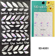 Load image into Gallery viewer, Winter Knit Sweater Cloth Pattern 5D Nails Decal Engraved Embossed Nail Art Adhesive Decals For new year Valentines Gift Palm Leaf Nail Self-Adhesive Decals Nail Stickers Water Transfer Fresh Nail Decals for Nail Art Butterfly Palm