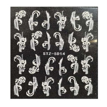 Load image into Gallery viewer, Winter Knit Sweater Cloth Pattern 5D Nails Decal Engraved Embossed Nail Art Adhesive Decals For new year Valentines Gift Palm Leaf Nail Self-Adhesive Decals Nail Stickers Water Transfer Fresh Nail Decals for Nail Art Butterfly Palm