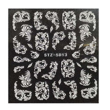 Load image into Gallery viewer, Winter Knit Sweater Cloth Pattern 5D Nails Decal Engraved Embossed Nail Art Adhesive Decals For new year Valentines Gift Palm Leaf Nail Self-Adhesive Decals Nail Stickers Water Transfer Fresh Nail Decals for Nail Art Butterfly Palm