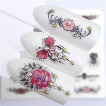 Load image into Gallery viewer, Fox Wolf Animal 3D Embossed Nail Sticker Flower Adhesive Manicure Slider Nail Art Tips Decorations Decals Manicure Design Golden Firework Star Accessories Heart Nail Art Stickers Glitter Decals Love Nail Sequins Laser Heart Nail