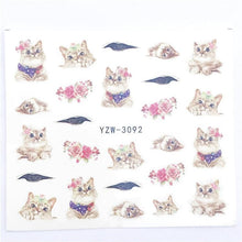 Load image into Gallery viewer, Fox Wolf Animal 3D Embossed Nail Sticker Flower Adhesive Manicure Slider Nail Art Tips Decorations Decals Manicure Design Golden Firework Star Accessories Heart Nail Art Stickers Glitter Decals Love Nail Sequins Laser Heart Nail