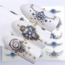 Load image into Gallery viewer, Fox Wolf Animal 3D Embossed Nail Sticker Flower Adhesive Manicure Slider Nail Art Tips Decorations Decals Manicure Design Golden Firework Star Accessories Heart Nail Art Stickers Glitter Decals Love Nail Sequins Laser Heart Nail