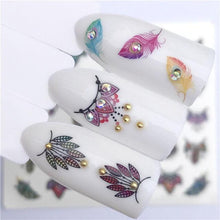 Load image into Gallery viewer, Fox Wolf Animal 3D Embossed Nail Sticker Flower Adhesive Manicure Slider Nail Art Tips Decorations Decals Manicure Design Golden Firework Star Accessories Heart Nail Art Stickers Glitter Decals Love Nail Sequins Laser Heart Nail