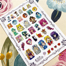 Load image into Gallery viewer, Cute rabbit Cute cat Japanese Justice Girl 3D Back Glue Nail Sticker Nail Decoration Nail Art Nail Ornament Self Adhesive Nail Decals for Nail Art Decoration Including Hearts Stars Letters Bowknot Leaves Flowers Plants Fruits Butterflies for Woman