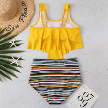 将图片加载到图库查看器,Women High Waist Bikini Plus Size Swimwear Summer Swimsuit Beach Bathing Suit Ruffle Bikini Floral Printed Ruffle High Waist Bikini Set Women's Tummy Control Bathing Suit Swimsuit Flounce Peplum