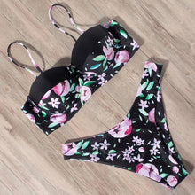 将图片加载到图库查看器,Animal Print Leopard Bikini Push Up Swimsuit Women Bikini Set Bathing Suit Bandeau Beach Wear Swimwear Women Casual Leopard Printed Triangle High Waist Two Piece Bikini Sets