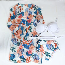 Load image into Gallery viewer, Bikini Women Push Up Swimsuit 3 Piece Bikini Set With Cover Up Women's Fashion 3 Piece Tie Dye Top Bikini Set Swimsuit Cover Up Skirt Swimwear Push Up Bather Swim Wear