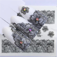 Load image into Gallery viewer, Designer Water Transfer Tips Nail Art Pink Rose Flower Sticker Decals Women Beauty Wedding Nails Love Nail Art Decoration Pop Art Nail Stickers Sexy Girl Designs Comics Water Transfer Decals Manicure DIY Lips Nail Art Decorations Slider Nail Art Stickers