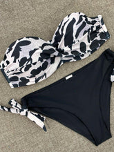 Load image into Gallery viewer, Bikini Sets Solid Color Swimsuit Mid-Waist Gather Cup Bikinis Women Swimwear Female Bathing Suits Beach wear Two Piece Swimsuits Triangle Bikini swimsuits for Women