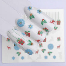 将图片加载到图库查看器,New Christmas Water Decal Nail Art Nail sticker New Year Slider Tattoo Full Cover Santa Claus Snowman Designs Xmas Decals 3D Wave Design Decoration for Women Girls Tape Nail Art Stickers Decal Decoration Nail Art Accessories Decoration Decal
