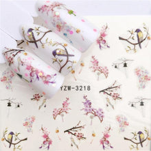 Load image into Gallery viewer, Flower Animal Designs Water Transfer Sticker Nail Art Decals Fashion Wraps Tips Manicure Tools Nail Watermark Decals iridescent Decoration Nail Self-Adhesive Decals Nail Stickers Water Transfer Fresh Nail Decals for Nail Art