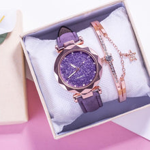 将图片加载到图库查看器,Shiny Luxury Student Watch Womens Star Quartz Watch Fashion Casual Womens Watch Bracelet Set Dial Woman Children Set Bracelet Watch Leather Band Luxury Quartz Watches