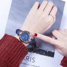 将图片加载到图库查看器,Shiny Luxury Student Watch Womens Star Quartz Watch Fashion Casual Womens Watch Bracelet Set Dial Woman Children Set Bracelet Watch Leather Band Luxury Quartz Watches