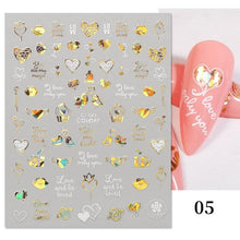 将图片加载到图库查看器,Gold Christmas Snowflake 3D Nail Stickers Sparkly Iridescent Silver Xmas Tree Elk Deer Transfer Sliders Winter Nails Accessories Design Decor Tip Transfer Nail Decals Sticker For Pretty Girl Self-Adhesive Nail Decals Designer Nail Stickers