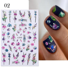Load image into Gallery viewer, Flowers Leaves Line 3D Nail Stickers Autumn Winter Fall Leaf Design Transfer Sliders Abstract Waves Nail Art Decals Manicures Decal Self-Adhesive 3D Wave Design Decoration for Women Girls Tape Nail Art Stickers Decal Decoration