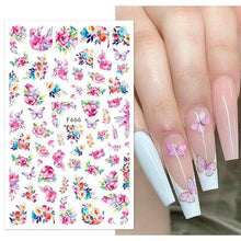 Load image into Gallery viewer, Flowers Leaves Line 3D Nail Stickers Autumn Winter Fall Leaf Design Transfer Sliders Abstract Waves Nail Art Decals Manicures Decal Self-Adhesive 3D Wave Design Decoration for Women Girls Tape Nail Art Stickers Decal Decoration