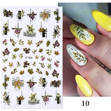 Load image into Gallery viewer, Flowers Leaves Line 3D Nail Stickers Autumn Winter Fall Leaf Design Transfer Sliders Abstract Waves Nail Art Decals Manicures Decal Self-Adhesive 3D Wave Design Decoration for Women Girls Tape Nail Art Stickers Decal Decoration