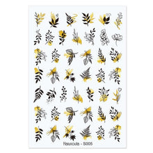 Load image into Gallery viewer, Flowers Leaves Line 3D Nail Stickers Autumn Winter Fall Leaf Design Transfer Sliders Abstract Waves Nail Art Decals Manicures Decal Self-Adhesive 3D Wave Design Decoration for Women Girls Tape Nail Art Stickers Decal Decoration