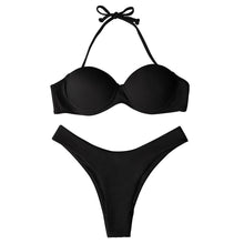 Load image into Gallery viewer, Bikini Swimwear Women Swimsuit Leopard Bikini Set Women's Halter Triangle Bikini Bottom Cheeky Two Piece Swimsuits Push Up Bathing Suit Female Summer Beach Wear