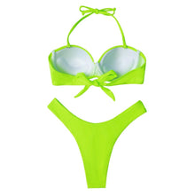Load image into Gallery viewer, Bikini Swimwear Women Swimsuit Leopard Bikini Set Women's Halter Triangle Bikini Bottom Cheeky Two Piece Swimsuits Push Up Bathing Suit Female Summer Beach Wear