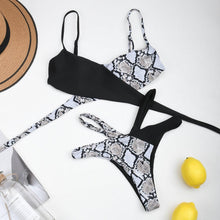 将图片加载到图库查看器,Women High Waist Bikini Swimsuit Swimwear Female Women Metal Ring Cross Bandage Bikini Set Swimsuit Two Piece Cutout Tie Back Bathing Suit Thong Bikini Set Bathing Suit Bather