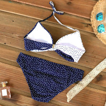 将图片加载到图库查看器,Push Up Women Bikinis Swimwear Women's Bathing Suits Push Up Halter Bandage Bikini Floral Printing Swim Bottoms Two Piece Swimsuits Women Swimsuits Bathing Suit Halter Leaf Print Beach Wear Plus Size