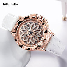 将图片加载到图库查看器,Luxury White Flower Womens Watch Analog Quartz Waterproof Wristwatches Elegant Leather Strap Modern Design