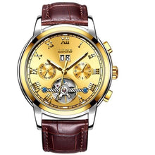Load image into Gallery viewer, Business Men's Waterproof Watch With Chronometers Date Large Roman Numerals And Decorative Spiral