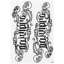 将图片加载到图库查看器,Elegant Temporary Waterproof Tattoos Big Tribal Sticker Black Large Body Art Makeup Fake Tattoo For Mens Womens