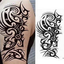 将图片加载到图库查看器,Elegant Temporary Waterproof Tattoos Big Tribal Sticker Black Large Body Art Makeup Fake Tattoo For Mens Womens